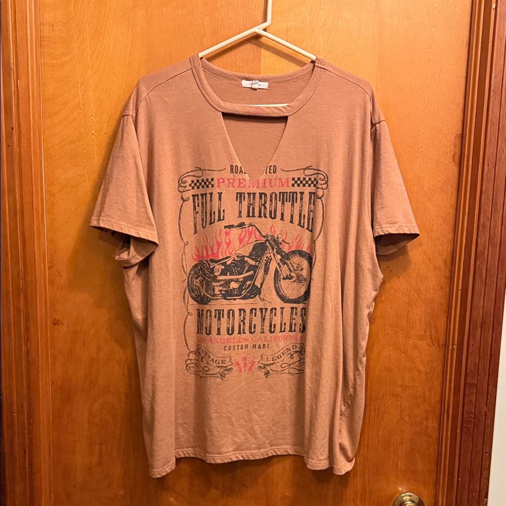 Maurices Tan Motorcycle Graphic Short Sleeve Tee